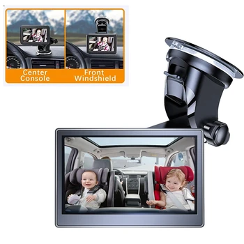 5 дюймов HD1080P Детское автомобильное зеркало на заднем сиденье Детский автомобиль с функцией HD-камеры Автомобильное зеркало Дисплей Многоразовый кронштейн для присосок