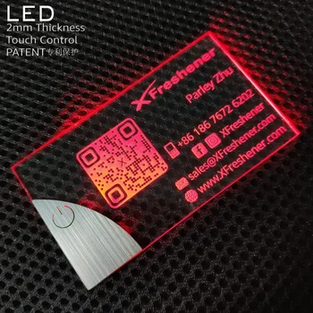Индивидуальный продукт、2 НОВЫЕ 2024 НОВЫЕ светодиодные акриловые визитные карточки с логотипом Благодарственная открытка для малого бизнеса Уникальный Light up Busi