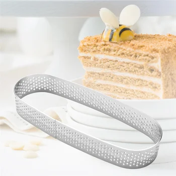  10 шт. Овальное кольцо для торта, Перфорированное кольцо для выпечки, Кондитерское кольцо, Кольца для торта из нержавеющей стали, Кольцо для выпечки пирога