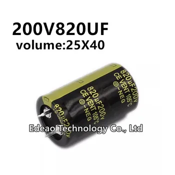 2 шт./лот 200 В 820 мкФ 200 В 820 мкФ 820 мкФ 200 В объем: 25x40 мм усилитель мощности звука инвертор алюминиевый электролитический конденсатор