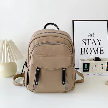 Модный рюкзак Новые дизайнеры Большая сумка через плечо Женщины для школы Стиль Кожаный колледж Мочилас пакет
