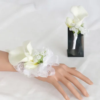 Свадебные аксессуары жених невеста корсаж подружки невесты сестры запястье цветок банкет будуар ручной цветок имитация каллы лилии