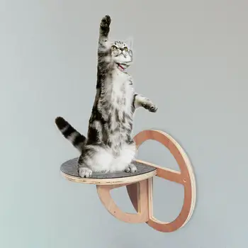 Полки для кошек Настенный насест для котят Деревянная игрушка для кошек Платформа для прыжков с котенком