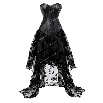 кожаный корсет юбка сексуальный пуш-ап корсеты стимпанк бюстье винтаж корсаж с вечерним платьем для вечеринки косплей хэллоуин костюм