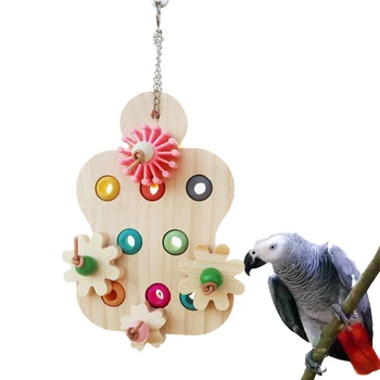 Обучающие большие игрушки для попугаев Интерактивные игрушки для попугаев Красочные деревянные жевательные игрушки для попугаев Продукты для дрессировки попугаев Принадлежности для птиц