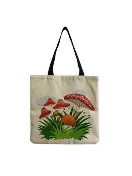  Мультяшные освежающие сумки для хранения с грибным принтом для женщин Сумка через плечо большой емкости На открытом воздухе Сумка для путешествий на пляже