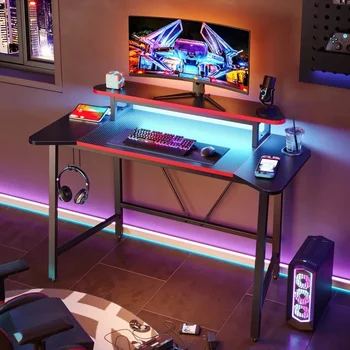 Аксессуары для домашнего офиса Настольный компьютерный стол Игровой стол Компьютерный офисный стол со светодиодной подсветкой Столы для монитора Mesa Gamer Столы