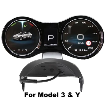  Автомобильный цифровой ЖК-дисплей HUD Мультимедийный дисплей приборной панели для Tesla Model Y / 3 Mulitmedia Panel English