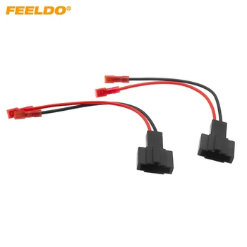 FEELDO Автомобильные 2-контактные адаптеры для жгута проводов стереодинамиков Audi Auto Замена динамиков Соединительная проводка Штепсельные кабели
