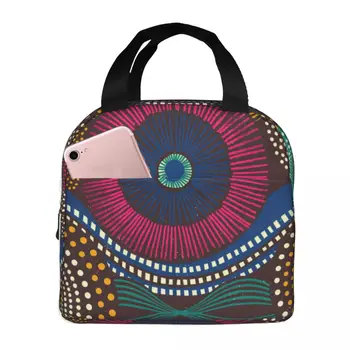 Свежая сумка-холодильник Африканское племя красочный тон Портативная термосумка для обеда для женщин Ланч-бокс Большая сумка для еды