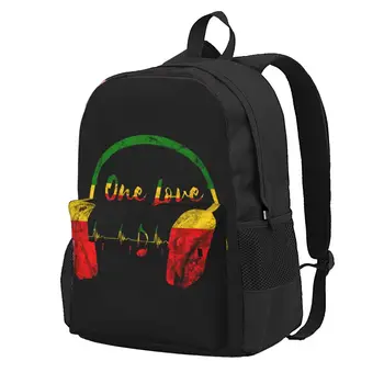Музыкальные наушники Rasta Reggae One Love Jamaica Ras Рюкзак большой емкости Рюкзаки с принтом