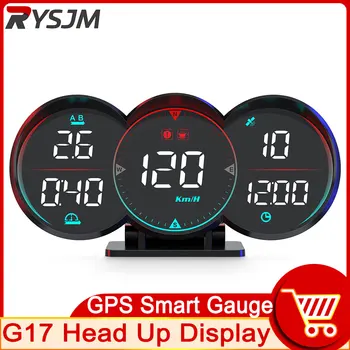 G17 Цифровой GPS-спидометр Универсальный автомобильный проекционный дисплей со скоростью MPH / KM/H для HUD Компас Сигнализация превышения скорости Высота ЖК-дисплей