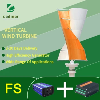 5000 Вт Ветряные вертикальные турбинные генераторы для замены ветряных мельниц со свободной энергией Контроллер MPPT 12 В, 24 В, 48 В