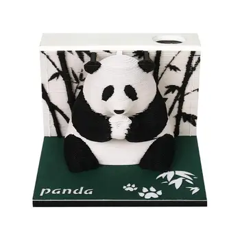 3D Panda Memo 3D Картон Panda Memo Sticky Notes Декоративные отрывные DIY Рождественская резьба по бумаге Искусство Украшение рабочего стола Подарок