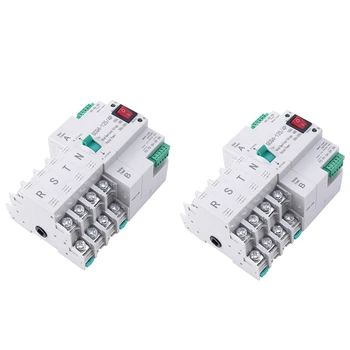 2X Автоматический ввод резерва с двойным питанием типа MCB 4P 100A Автоматический выключатель ATS Электрический выключатель