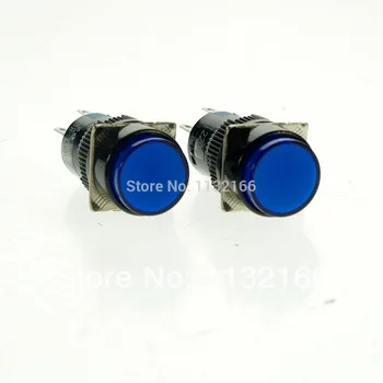 16 мм Цвет отверстия Синий DPDT 2NO 2NC Контакт 6-контактный кнопочный переключатель с фиксацией 5A 250 В переменного тока