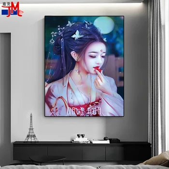 5D Алмазная живопись Китайская классическая красота DIY Полный квадрат Сверло Алмазная вышивка Мозаика Женщина Горный хрусталь Классический персонаж